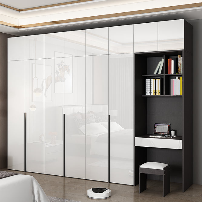 Engineered Wood Wardrobe Armoire Contemporary Storage Cabinet