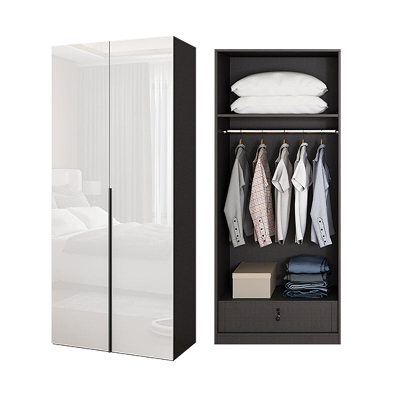 Engineered Wood Wardrobe Armoire Contemporary Storage Cabinet