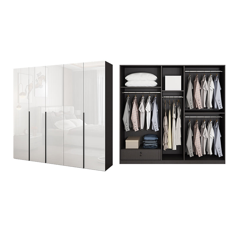 Engineered Wood Wardrobe Armoire Contemporary Storage Cabinet