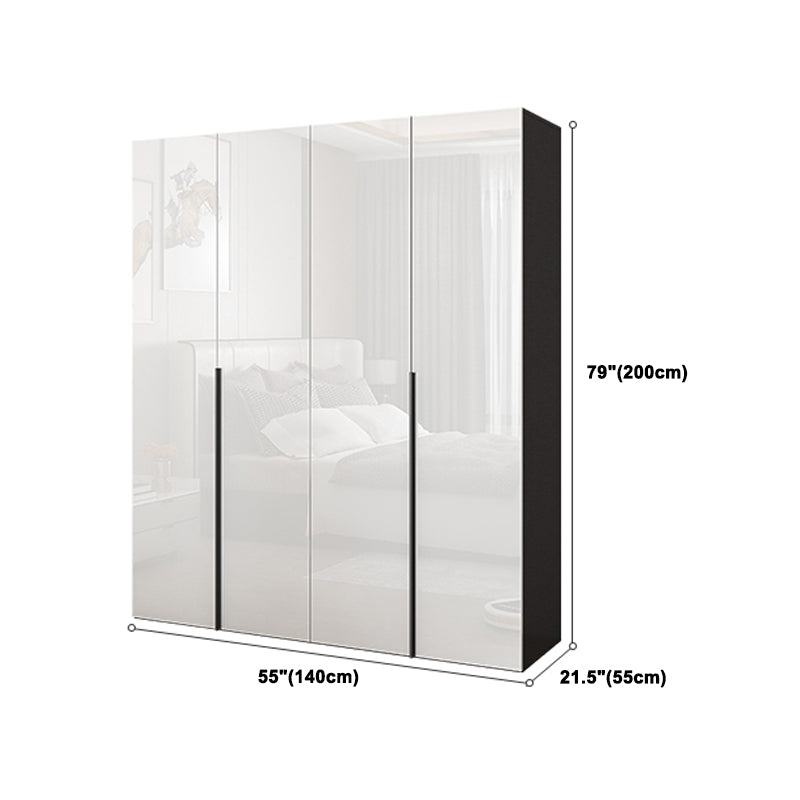 Engineered Wood Wardrobe Armoire Contemporary Storage Cabinet