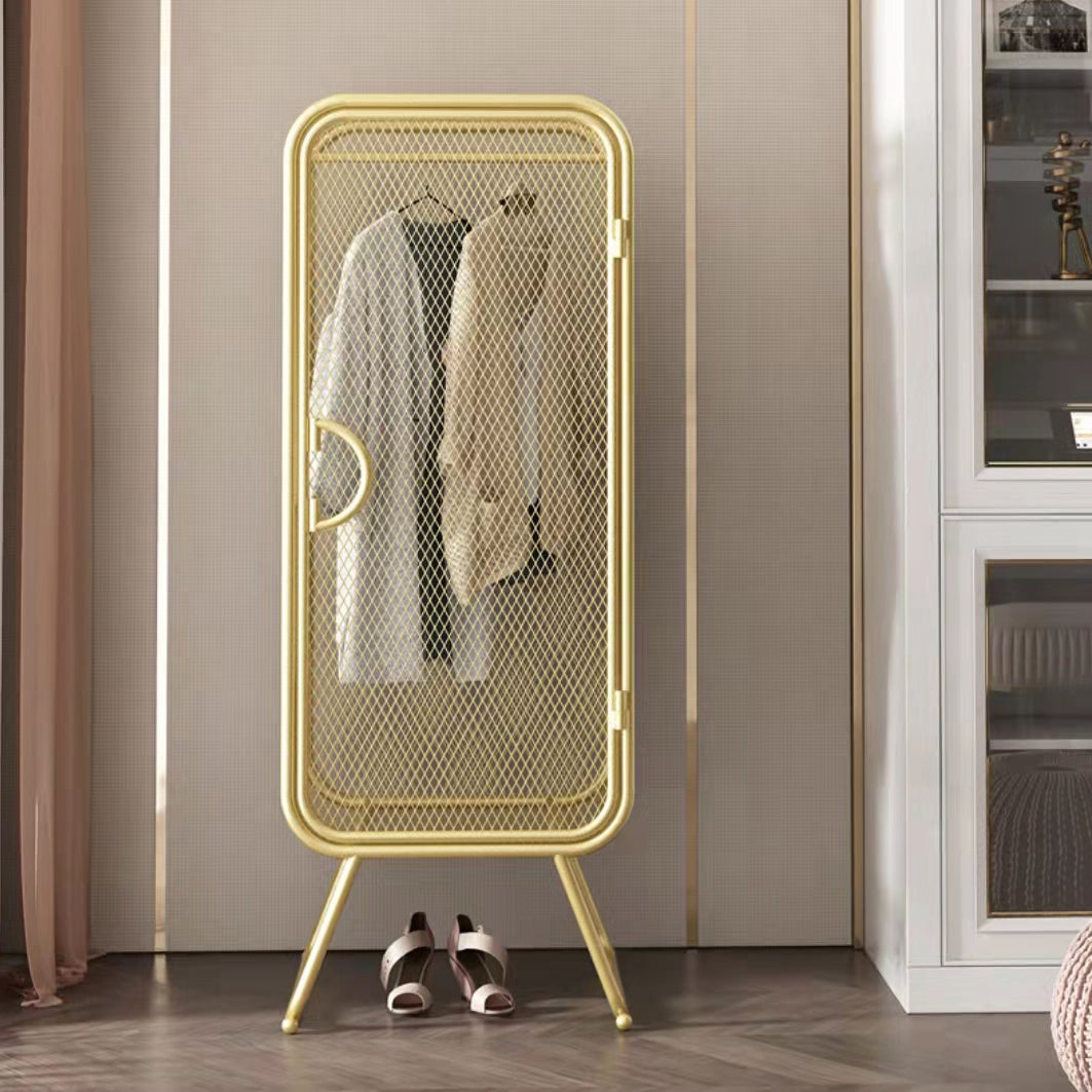 Metal Modern Cabinet with Legs Bedroom Hinged Door Storage Cabinet