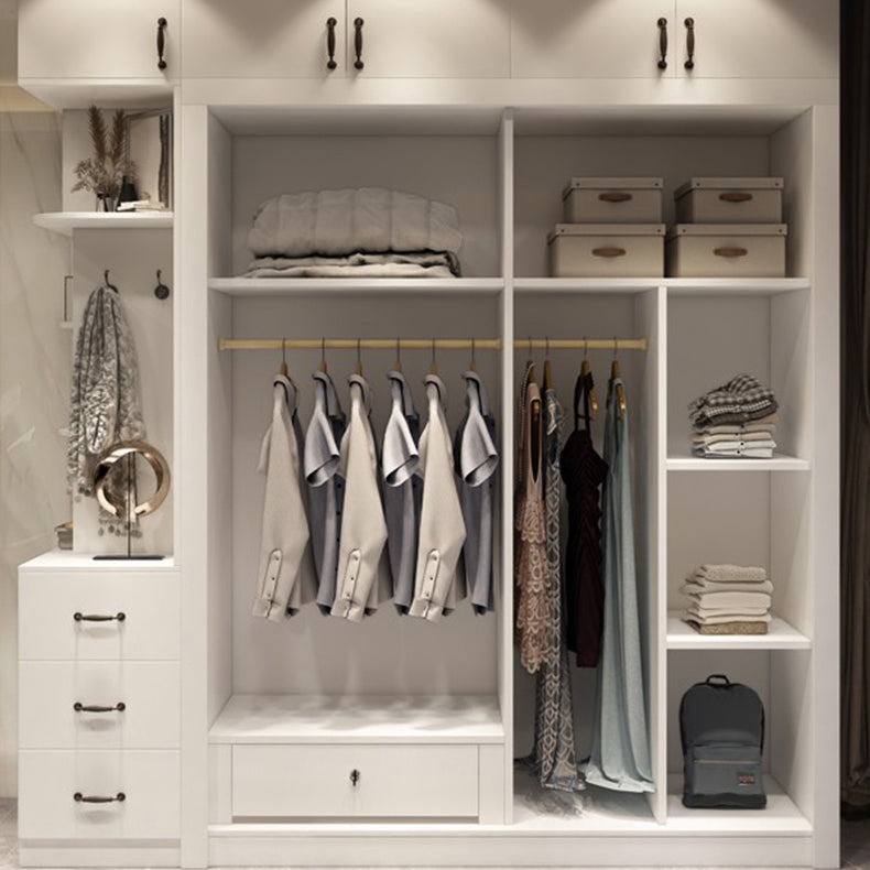 Contemporary Style Wardrobe White Color Wooden Wardrobe Closet for Bedroom