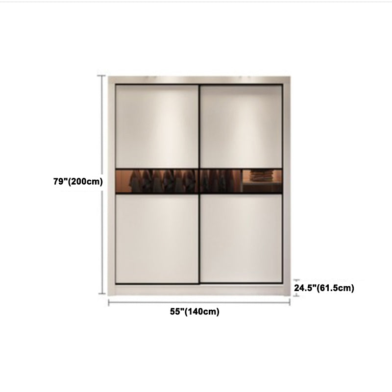 Contemporary Style Wardrobe White Color Wooden Wardrobe Closet for Bedroom