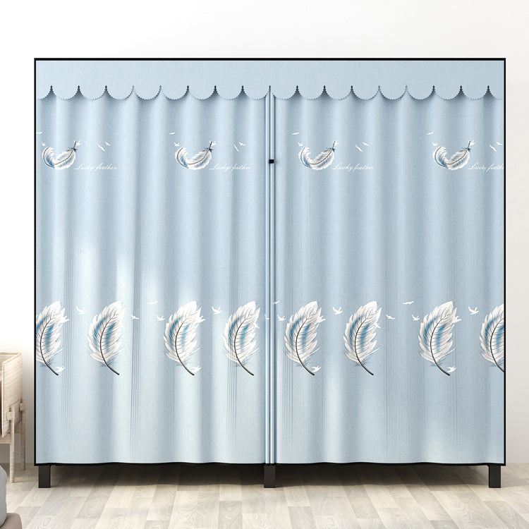 Stainless Steel Frame Wardrobe Armoire Modern Style Wardrobe Cabinet with Clothing Rod