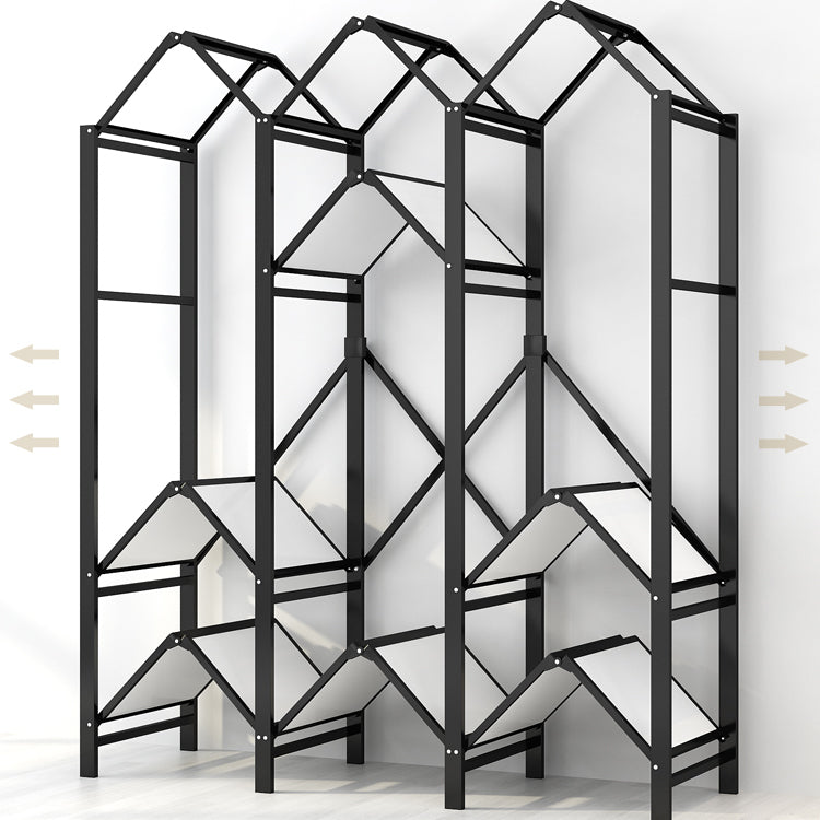 Stainless Steel Frame Wardrobe Armoire Modern Style Wardrobe Cabinet with Clothing Rod