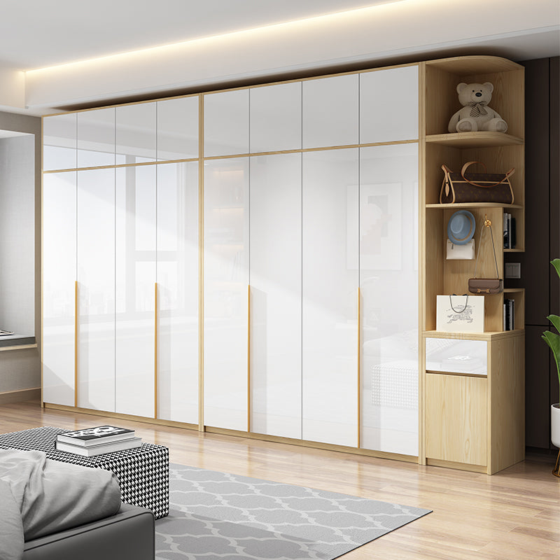 Hinged Storage Cabinet Engineered Wood Wardrobe Cabinet for Home