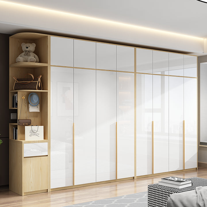 Hinged Storage Cabinet Engineered Wood Wardrobe Cabinet for Home