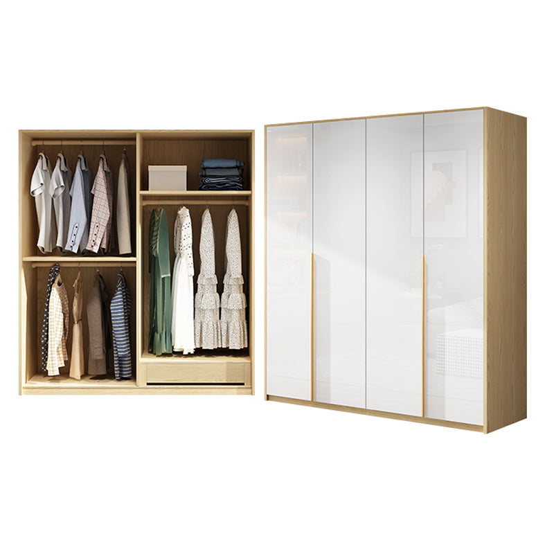 Hinged Storage Cabinet Engineered Wood Wardrobe Cabinet for Home