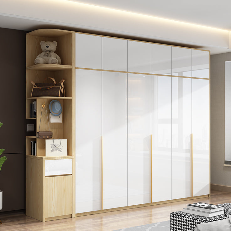 Hinged Storage Cabinet Engineered Wood Wardrobe Cabinet for Home