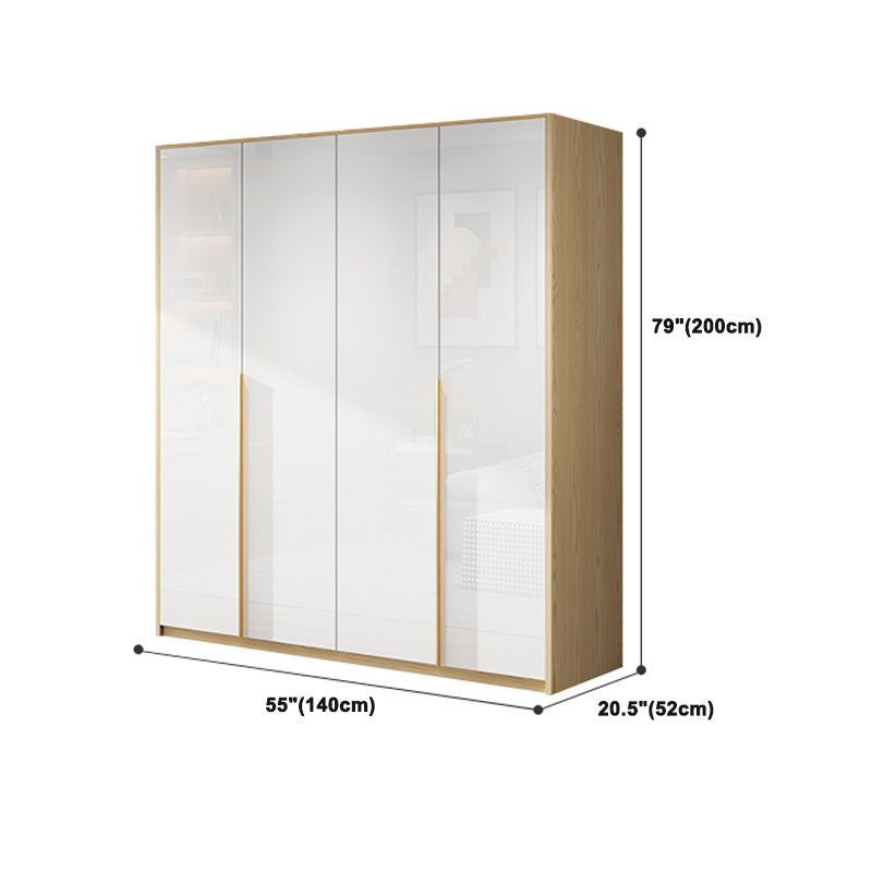 Hinged Storage Cabinet Engineered Wood Wardrobe Cabinet for Home