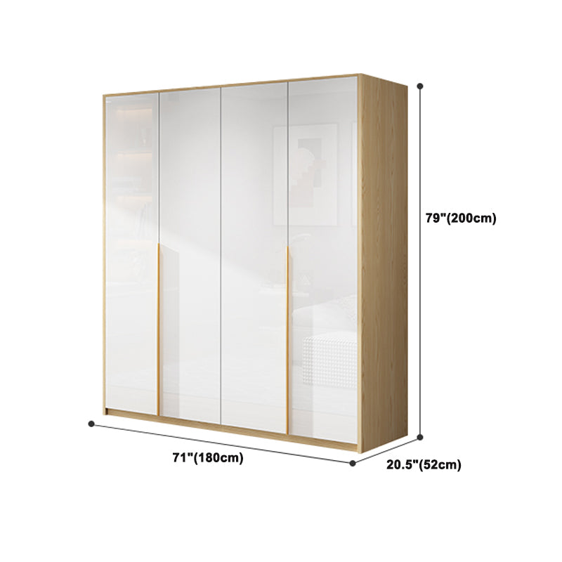 Hinged Storage Cabinet Engineered Wood Wardrobe Cabinet for Home