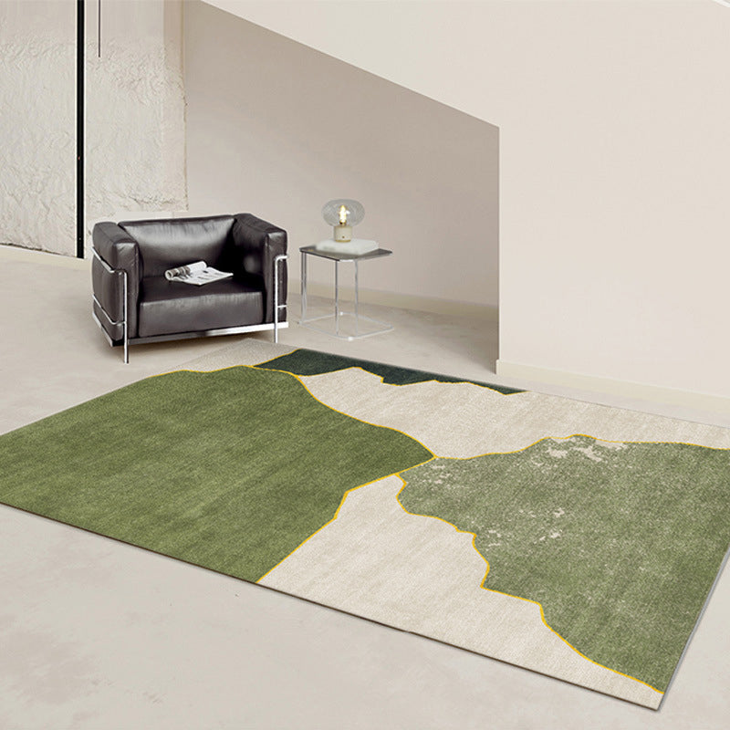 Contemporary Color Block Rug Polyester Indoor Carpet Pet Friendly Area Rug for Living Room