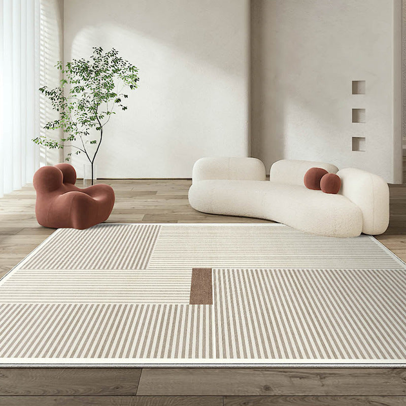 Contemporary Color Block Rug Polyester Indoor Carpet Pet Friendly Area Rug for Living Room