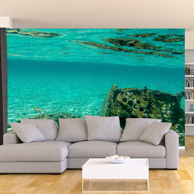 Photography Ocean Fish Printed Wall Mural Modern Stain Resistant Wall Mural