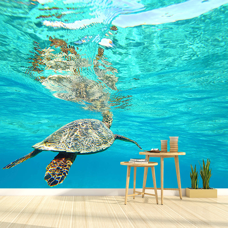 Photography Sea Turtle Wall Mural Environmental Mildew Resistant Wall Mural