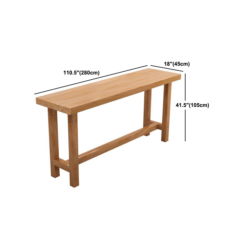 Modern 1/5/6/11 Pieces Bar Table Set Rectangle Pine Wood Counter Table with High Stools