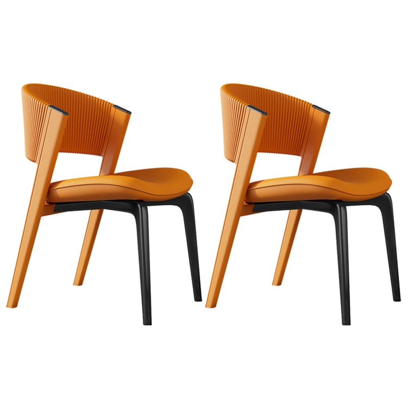 Modern Faux Leather Dining Chair Open Back Dining Side Furniture in Matte Finish