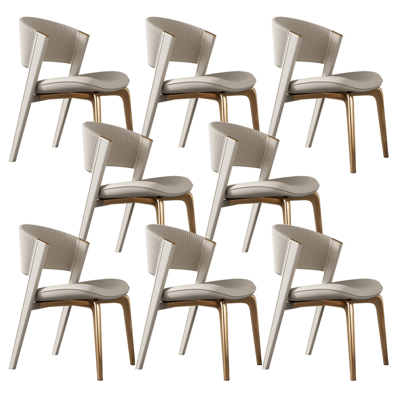 Modern Faux Leather Dining Chair Open Back Dining Side Furniture in Matte Finish