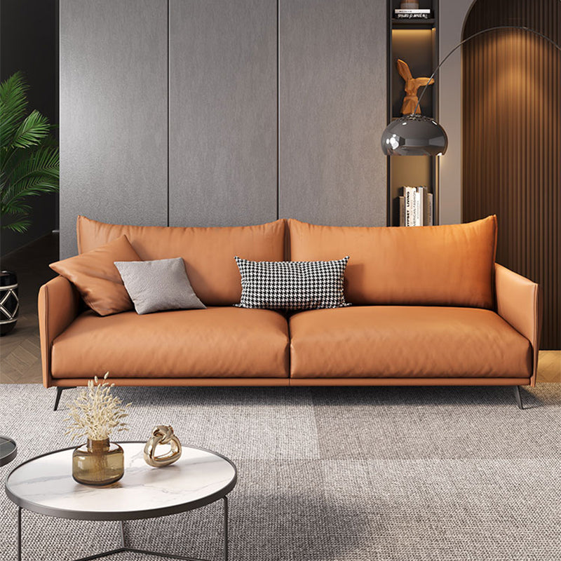 Contemporary Tuxedo Arm Sofa Standard Sofa with 2 Pillows for Living Room