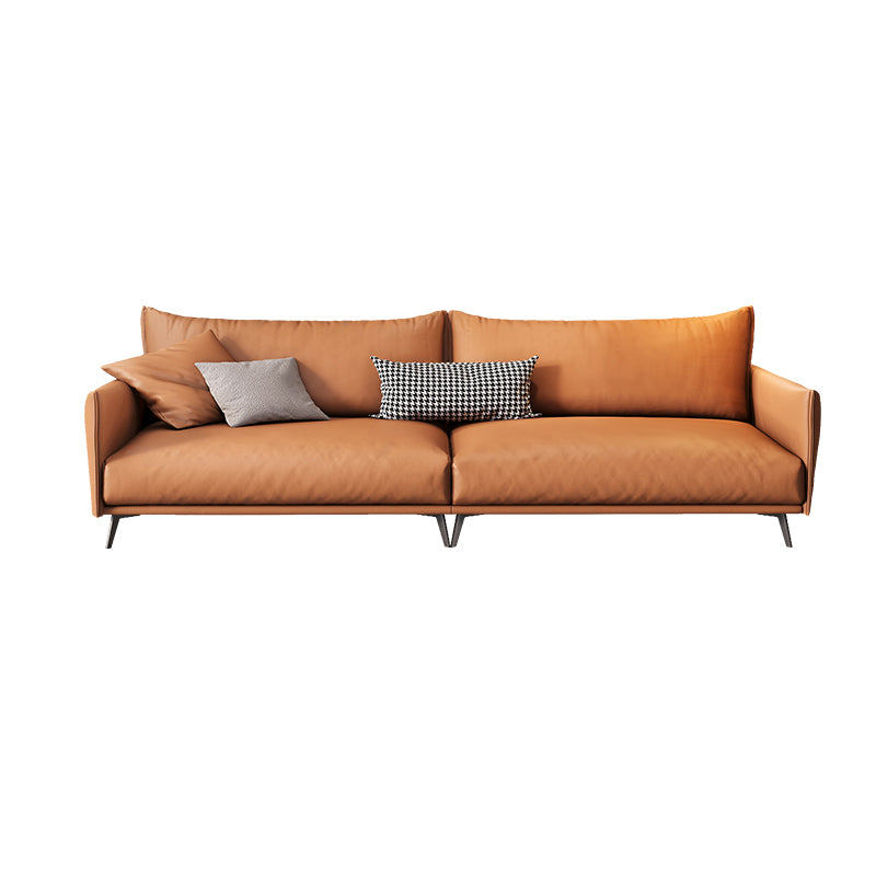 Contemporary Tuxedo Arm Sofa Standard Sofa with 2 Pillows for Living Room