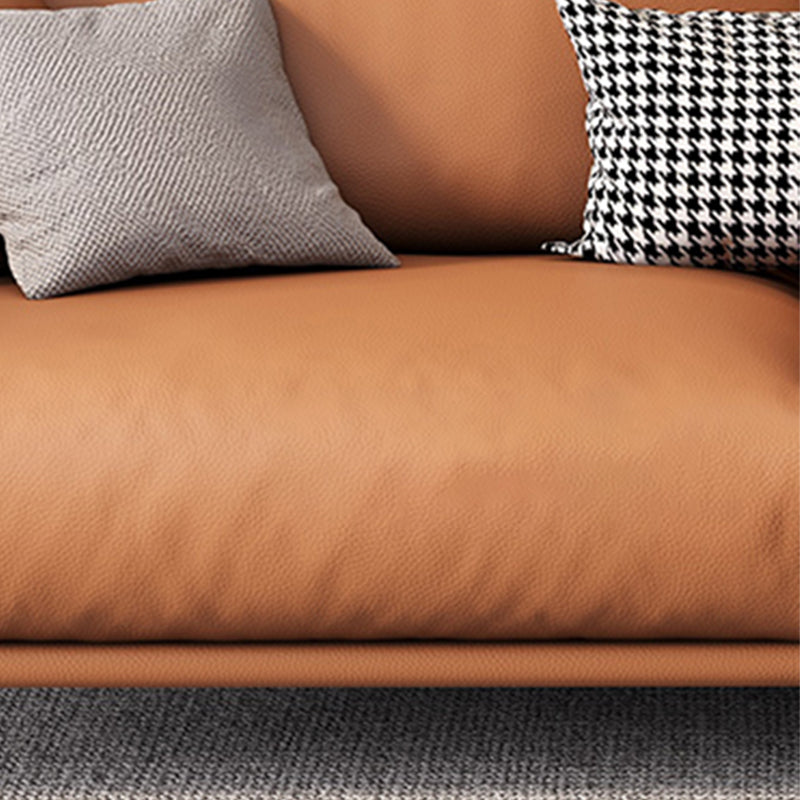 Contemporary Tuxedo Arm Sofa Standard Sofa with 2 Pillows for Living Room