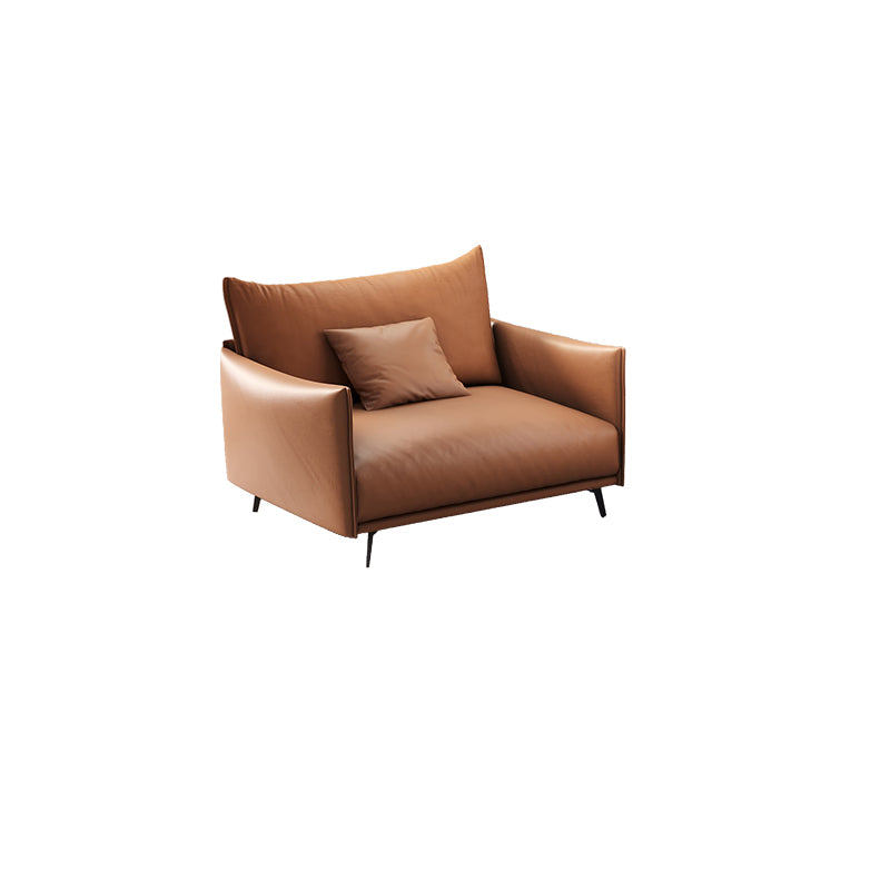 Contemporary Tuxedo Arm Sofa Standard Sofa with 2 Pillows for Living Room