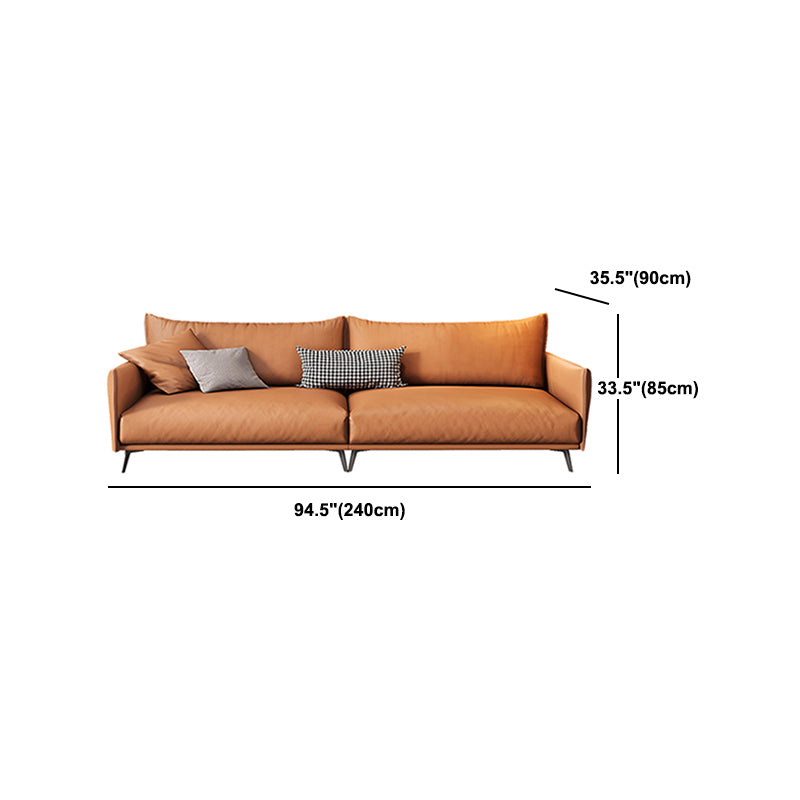 Contemporary Tuxedo Arm Sofa Standard Sofa with 2 Pillows for Living Room