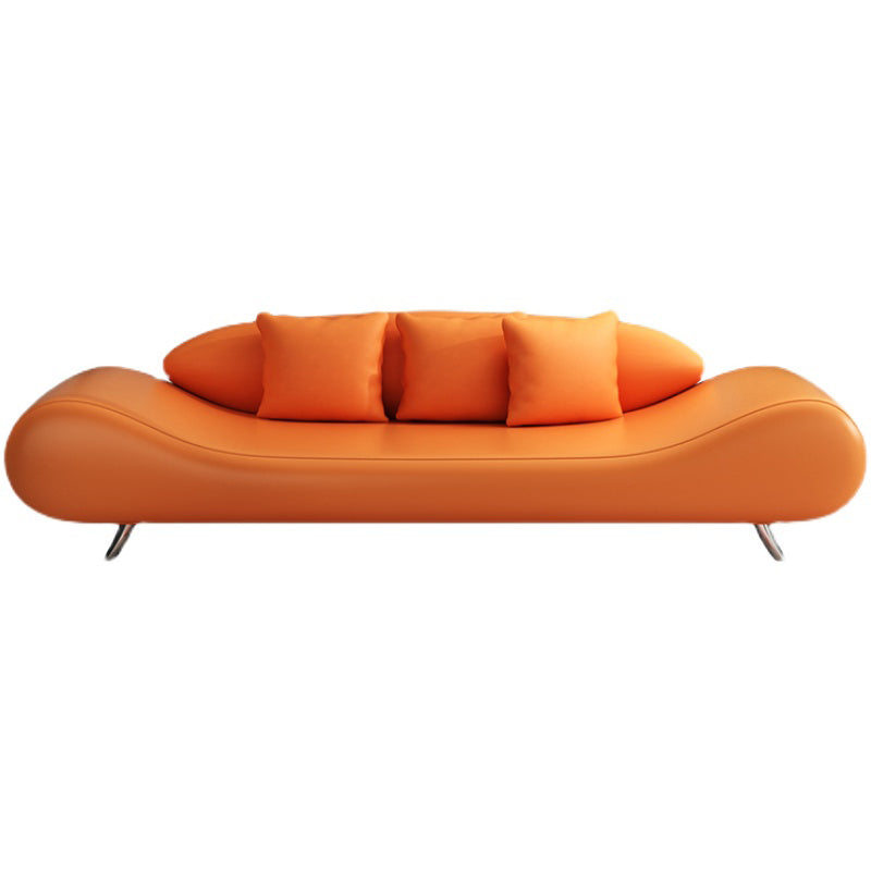 23.62 Inch Tall Curved Armless Sofa Contemporary Sofa for Living Room