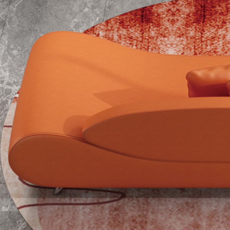 23.62 Inch Tall Curved Armless Sofa Contemporary Sofa for Living Room