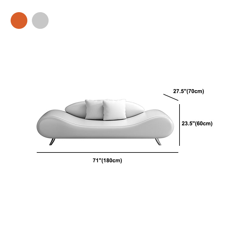 23.62 Inch Tall Curved Armless Sofa Contemporary Sofa for Living Room