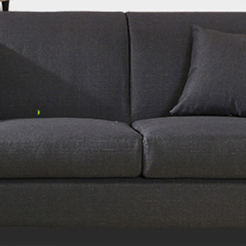 32.67" W Linen Square Arm Sofa Contemporary Standard Sofa with 2 Pillows