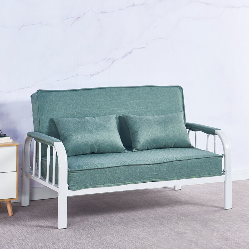 Linen Contemporary Square Arm Sleeper Sofa Washable Convertible Sofa