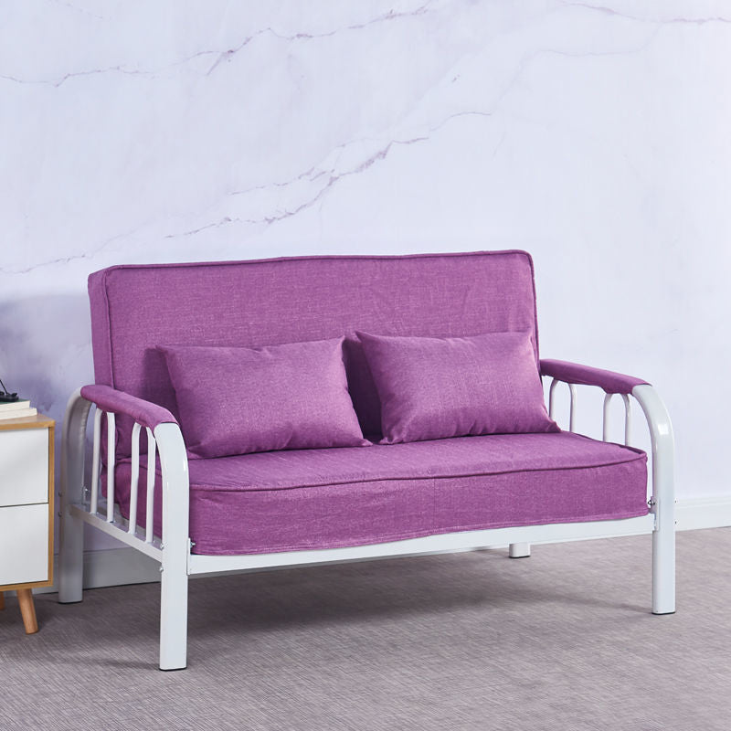 Linen Contemporary Square Arm Sleeper Sofa Washable Convertible Sofa