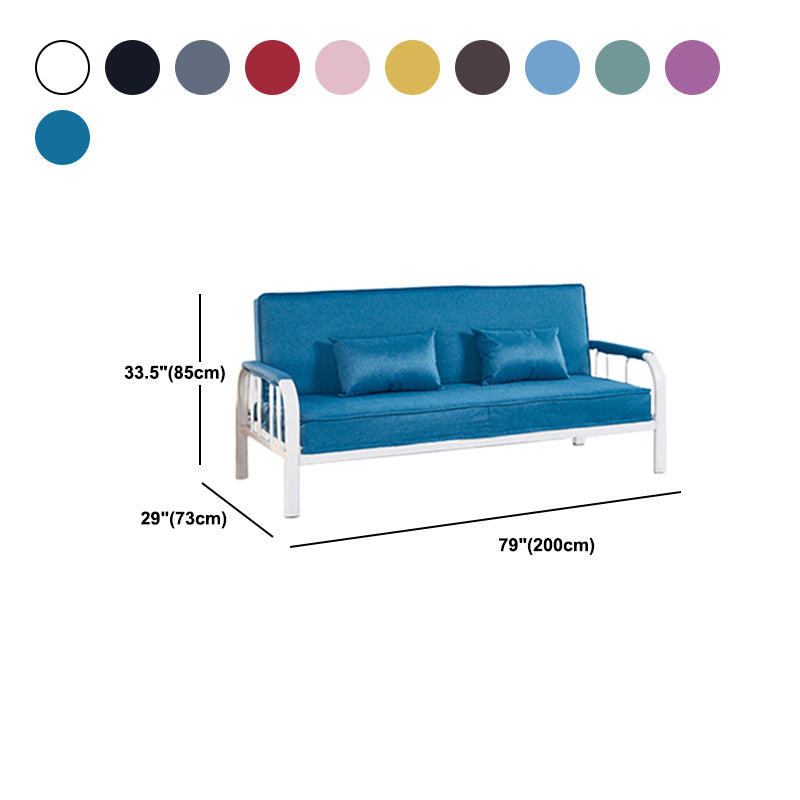 Linen Contemporary Square Arm Sleeper Sofa Washable Convertible Sofa