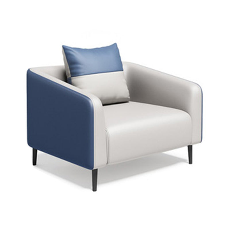 28.34" H Genuine Leather Tuxedo Arm Sofa Contemporary Standard Sofa