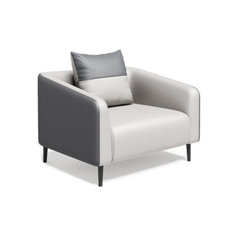 28.34" H Genuine Leather Tuxedo Arm Sofa Contemporary Standard Sofa