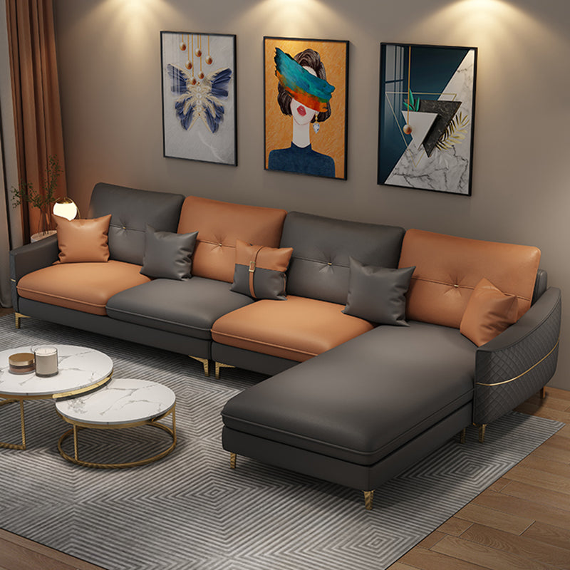 33.46" Tall Faux Leather Sofa Stain Resistant Square Arm Sofa