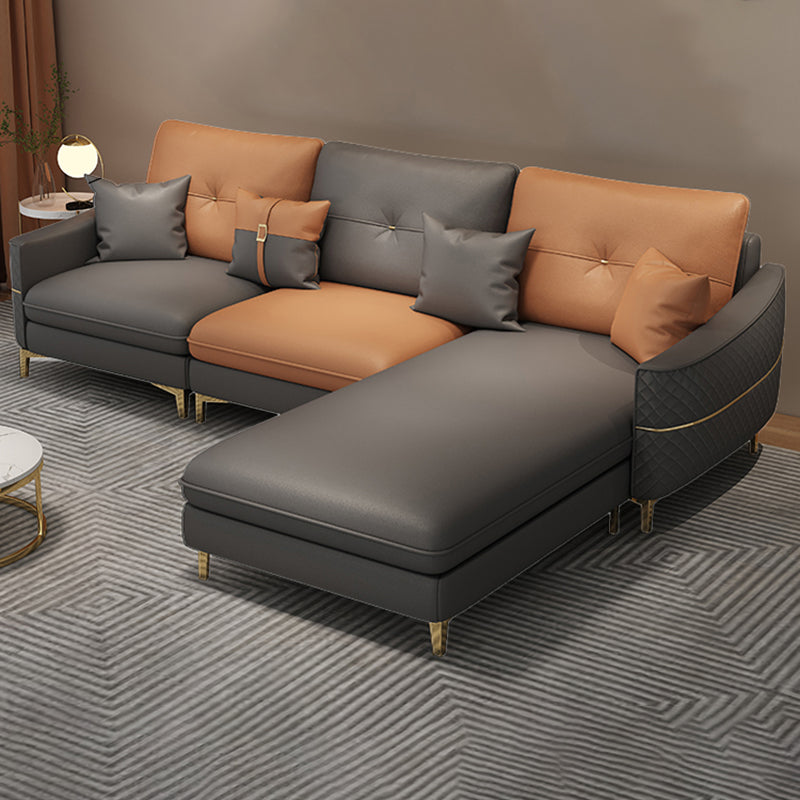 33.46" Tall Faux Leather Sofa Stain Resistant Square Arm Sofa