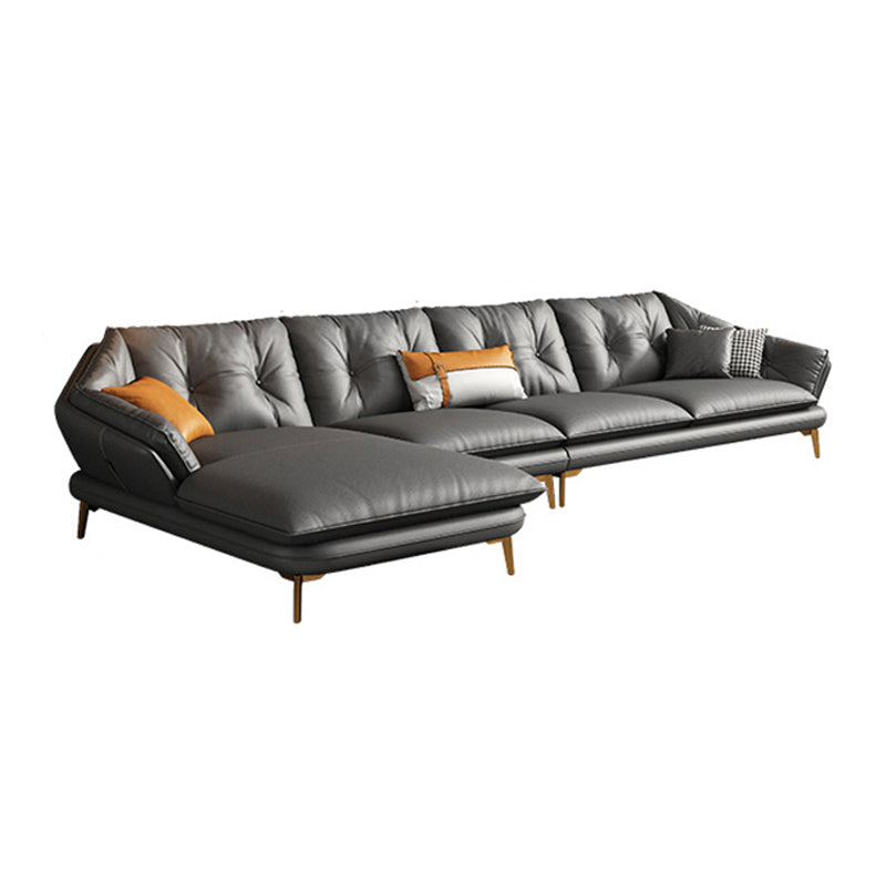 4 Seater Sofa & Chaise Stain Resistant Sofa with Bolster Pillows