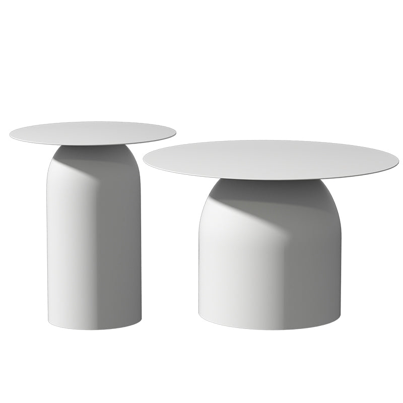 Mid-Century Modern Metal Coffee Table Round 1/2 Cocktail Table