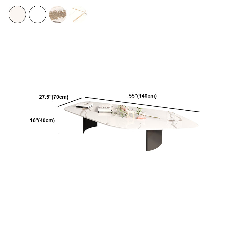 15.74" Tall 1 Single Stone Top Cocktail Table Geometric Coffee Table