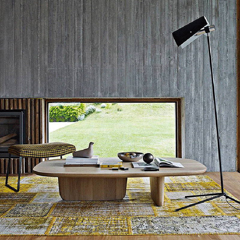 Scandinavian 1 Single Coffee Table Wood Rectangular Cocktail Table