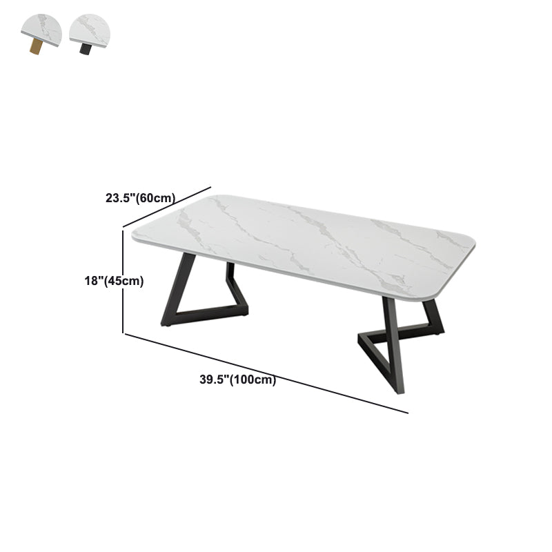 1 Single Rectangular/Round Cocktail Table Stone Top Coffee Table
