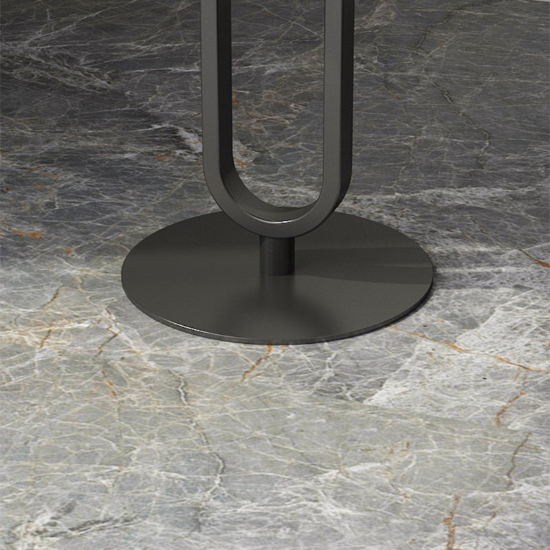 Modern Style Marble Top Metal White/black Base Round Side Table