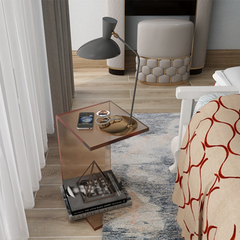 Modern Style Smoky Grey/brown/transparent/blue Acrylic  End Table Rectangle Side Table