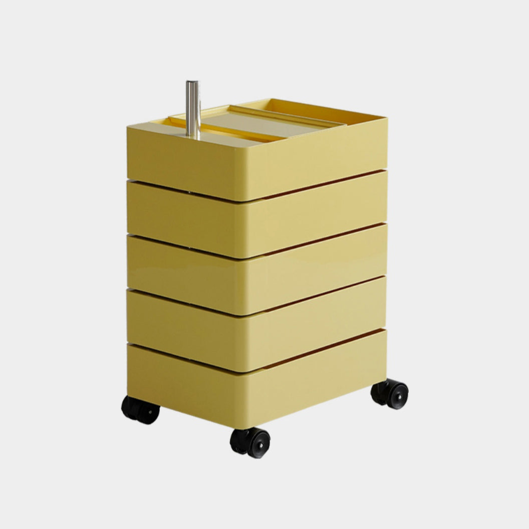 Scandinavian Plastic Night Table 28" Tall Removable Nightstand with Drawers