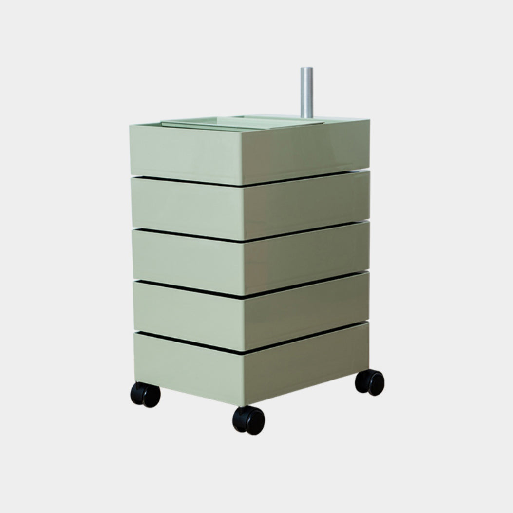 Scandinavian Plastic Night Table 28" Tall Removable Nightstand with Drawers