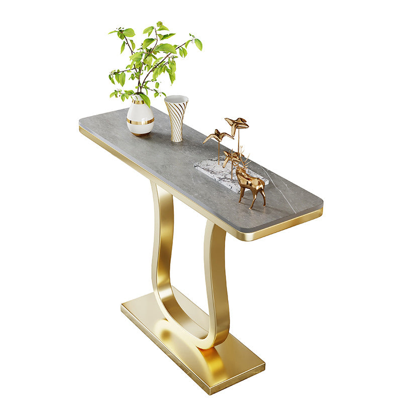 36 inch Hihg Hall Console Accent Table- Stone Rectangle Console Table