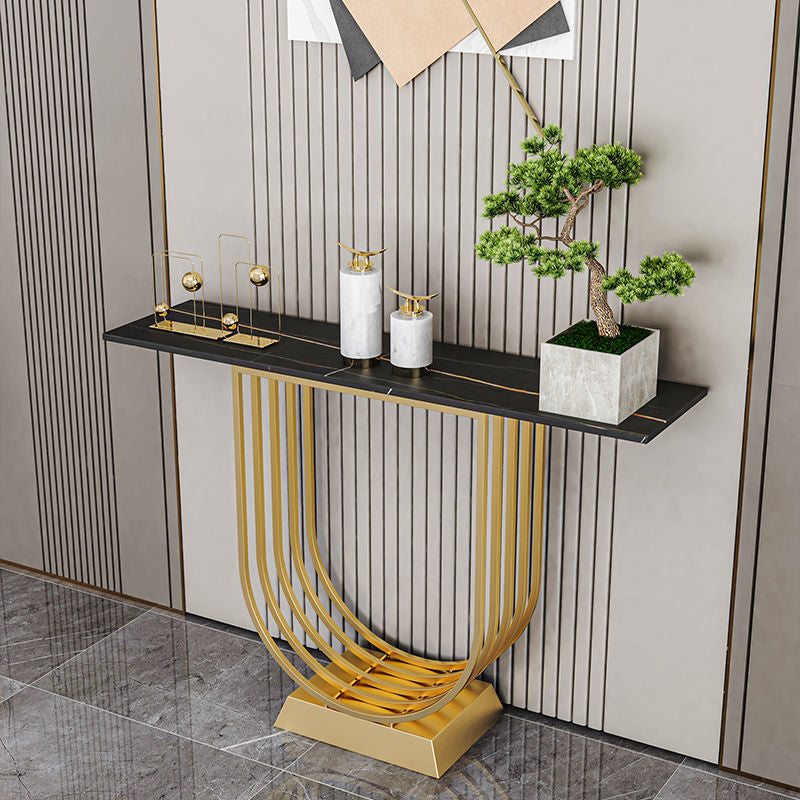 11.81 inch Wide White/Black Console Table Contemporary Console Sofa Table