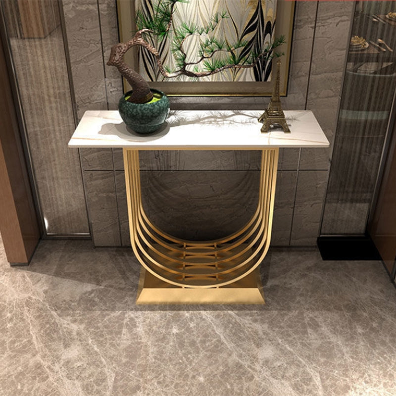 11.81 inch Wide White/Black Console Table Contemporary Console Sofa Table
